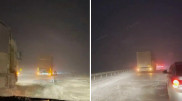 Пробку из грузовиков на трассе Алматы - Кордай сняли на видео