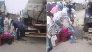 Фото врачей с баклажками у водовоза обсуждает Казнет