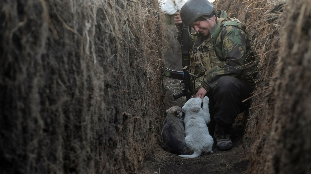 Военнослужащий украинской армии на боевой позиции в Донбассе. © Reuters