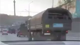 Военную технику сняли на видео на проспекте Аль-Фараби в Алматы