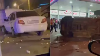 Необычное ДТП в Алматы: Daewoo Nexia протаранила Gelandewagen