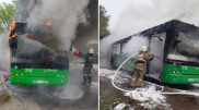 Автобус сгорел в Алматы