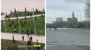 Толпа пришла к акимату Атырау на поиски спрятанного блогером "клада"