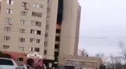 Во время событий в ЖК "Бухар Жырау" на одноименном проспекте в Караганде горела 9-этажка