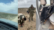 Погоня за вооруженными людьми попала на видео в Мангистау