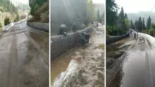 Дорогу на "Шымбулак" затопило водой