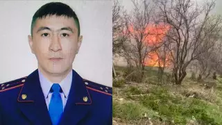 Полицейский спас село от пожара в Алматинской области