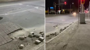 Ямы на дорогах заделали брусчаткой в столице