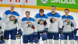 Хоккеисты сборной Казахстана на чемпионата мира в Риге. © wc2021.ligasy.kz