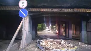 Грузовик снес часть моста в Семее