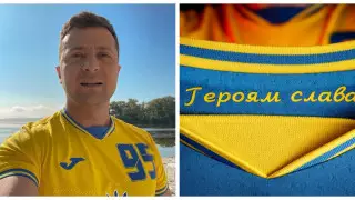 УЕФА запретил лозунг "Героям слава!" на футболках сборной Украины