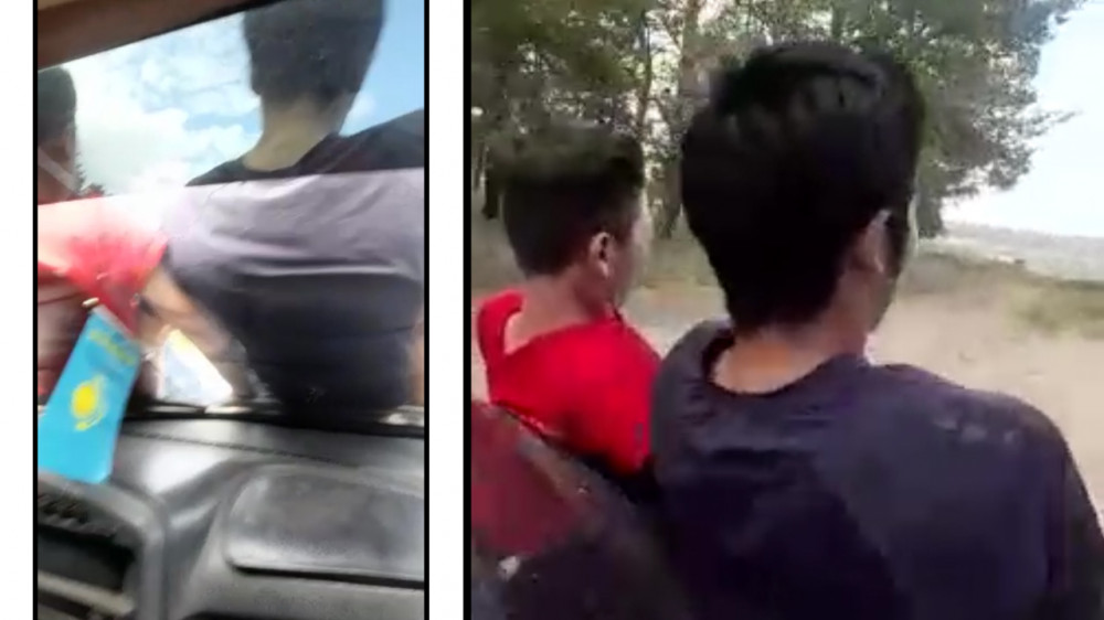 Опасную езду на капоте машины устроили подростки в Актобе