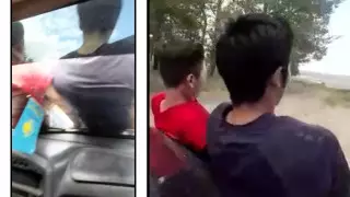 Опасную езду на капоте машины устроили подростки в Актобе