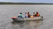 Мини-яхта перевернулась на озере Боровое