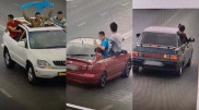 Кортеж с высунувшимися из окон парнями попал на видео в Атырау