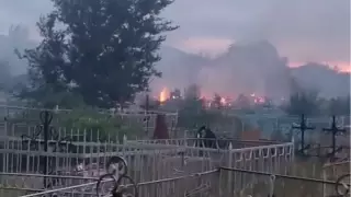 В Каскелене горело кладбище