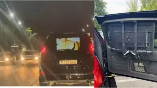 Эротическое видео транслировал на заднем стекле авто алматинец