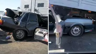 Водитель Audi чудом выжил в страшном ДТП в Шымкенте