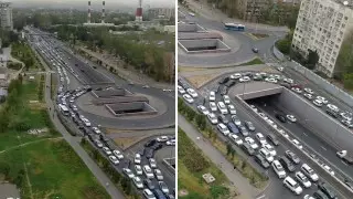 На утреннюю пробку и перекрытие Аль-Фараби пожаловались алматинцы