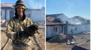 Щенка спасли из огня в Актобе