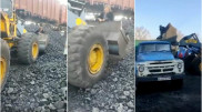 "Это провокация". Видео с женщиной в ковше погрузчика объяснили в акимате