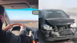 Казахстанцы попали в ДТП, снимая видео о состоянии трассы Атырау - Астрахань