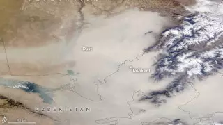 NASA показало снимок экстремальной запыленности воздуха над Ташкентом