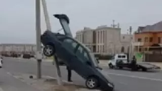 Необычное ДТП попало на видео в Актау