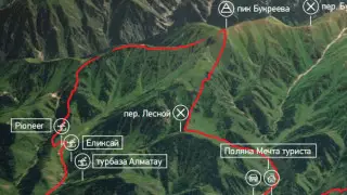 Медеу - перевал Лесной - пик Букреева - турбаза "Алматау"
