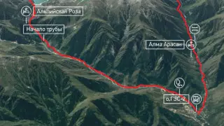 BS 28 - ГЭС-1 - БАО - граница леса - мост через реку Озерная - перевал Алматы-Алагир - река Проходная - санаторий "Алма-Арасан" - ГЭС-2