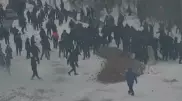 Полицейские впервые обнародовали видео массовых беспорядков перед акиматом Актобе