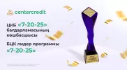 Банк ЦентрКредит стал лидером в реализации программы "7-20-25" за 2021 год