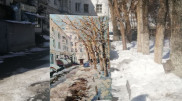 Художник нарисовал переход алматинской зимы в весну