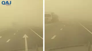 Из-за пыльной бури закрыт участок дороги в Мангистауской области