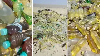 Гору бутылок с неизвестной жидкостью сняли на видео в пригороде Актау