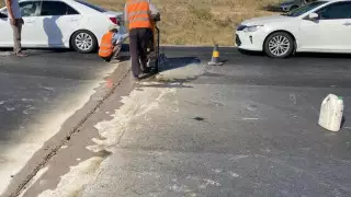 Бетонное покрытие поднялось на трассе Самара - Шымкент из-за жары