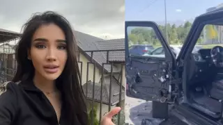 Айжан Байзакова попала в ДТП на своем "Гелендвагене"