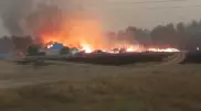 Сгоревшее село в Костанайской области показали с высоты полета