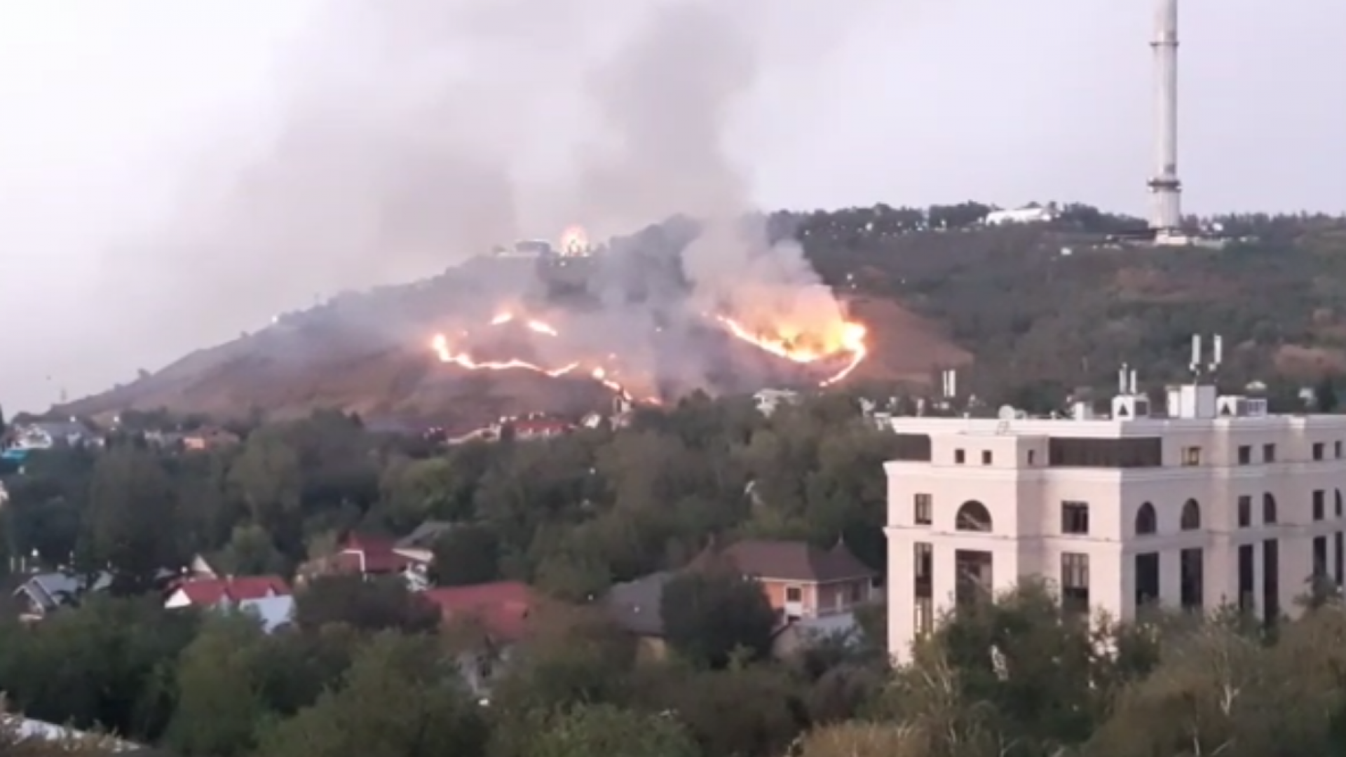 Пожар в Алматы. Пожар на Кок Тюбе в Алматы. Пожар в Алматы сейчас. Казахстан пожар на Коктобе.