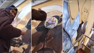 Как восстанавливают алматинский мурал с апашкой