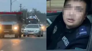 Полицейского поймали за нарушение ПДД в Алматинской области