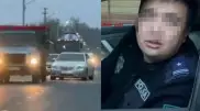 Полицейского поймали за нарушение ПДД в Алматинской области
