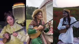 "Пробуждается чувство гордости". Алматинка стала звездой соцсетей, играя на домбре