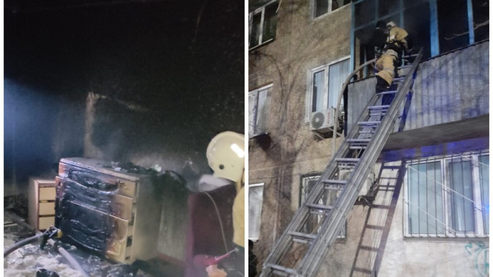 Пожарные спасли мужчину из горящей квартиры в Уральске