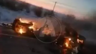 Авто дотла сгорело после ДТП в Костанайской области: есть жертвы