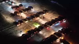 Талгарскую автоелку из 40 машин сняли на видео с высоты