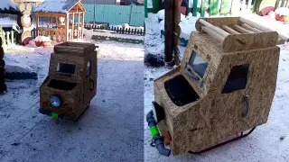 "Царская повозка": дед Сергей из TikTok смастерил для внука снегоход