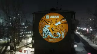 Юные художники своими работами подарили городу Алматы новогоднюю атмосферу