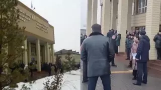 Жители Шамалгана собрались перед акиматом из-за повышения цен на газ