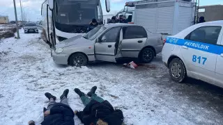 Смертельная авария попала на видео в Мангистау